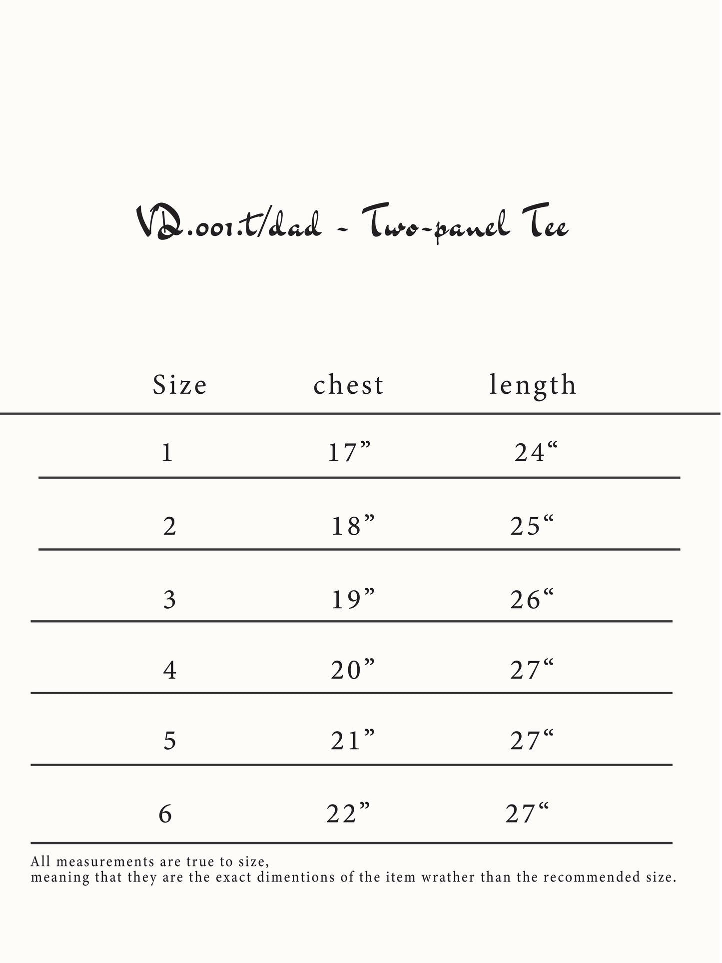 VD.001.T/DAD - TWO-PANEL TEE, LIMITED EDITION GRAPHIC